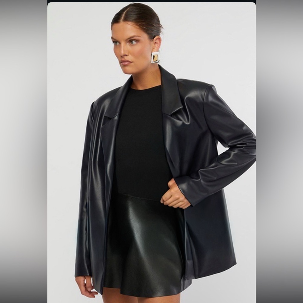 Women's Black Faux Leather Jacket